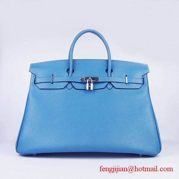 Hermes Birkin 40cm Togo Bag Blue 6099